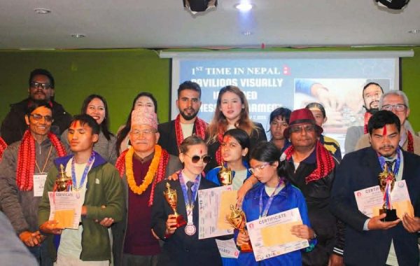 सन्देश स्याङ्बो बने नेपालका पहिलो दृष्टिविहिन चेस च्याम्पियन